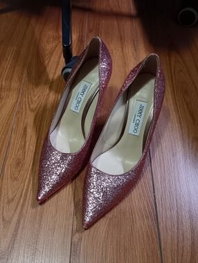 Jimmy Choo Pink Glitter Pumps
